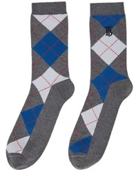 graue Socken mit Argyle-Muster von Burberry