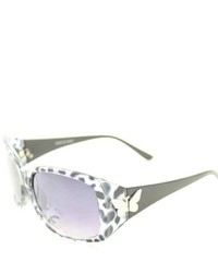 graue Sonnenbrille mit Leopardenmuster