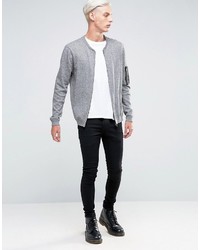 graue Strick Bomberjacke von Asos