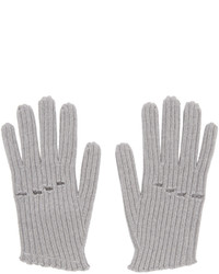 graue Strick Handschuhe