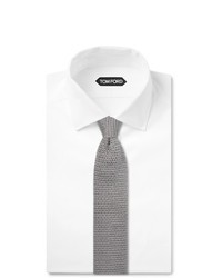 graue Strick Krawatte von Tom Ford