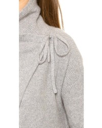 graue Strick Strickjacke mit einer offenen Front