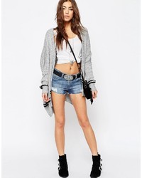 graue Strick Strickjacke mit einer offenen Front von Asos