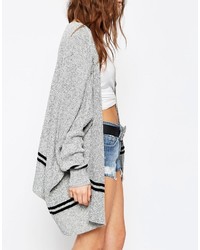 graue Strick Strickjacke mit einer offenen Front von Asos