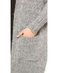 graue Strick Strickjacke mit einer offenen Front von DKNY