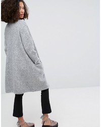 graue Strick Strickjacke mit einer offenen Front von Monki