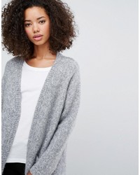 graue Strick Strickjacke mit einer offenen Front von Monki