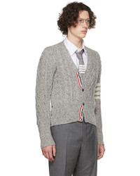 graue Strick Strickjacke von Thom Browne