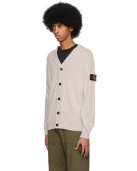 graue Strick Strickjacke von Stone Island