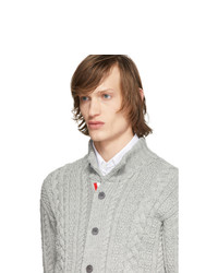 graue Strick Strickjacke von Thom Browne