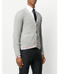 graue Strick Strickjacke von Thom Browne