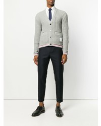 graue Strick Strickjacke von Thom Browne