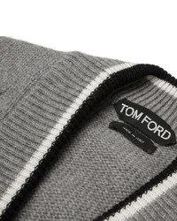 graue Strick Strickjacke von Tom Ford
