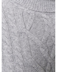 graue Strick Wollbluse von Semi-Couture