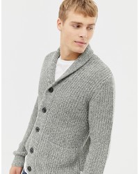 graue Strickjacke mit einem Schalkragen von Burton Menswear