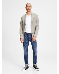 graue Strickjacke mit einem Schalkragen von Jack & Jones