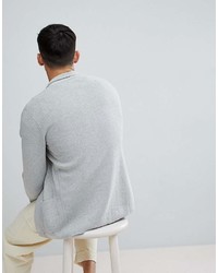 graue Strickjacke mit einem Schalkragen von Mango