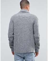 graue Strickjacke mit einem Schalkragen von Asos