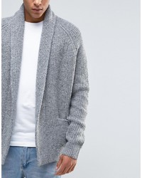 graue Strickjacke mit einem Schalkragen von Asos