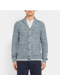 graue Strickjacke mit einem Schalkragen von Hackett