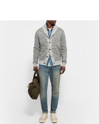 graue Strickjacke mit einem Schalkragen von Polo Ralph Lauren
