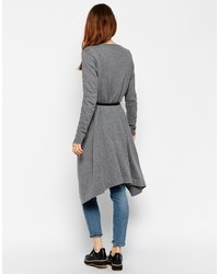 graue Strickjacke mit einer offenen Front von Asos