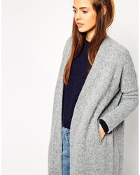 graue Strickjacke mit einer offenen Front von Asos