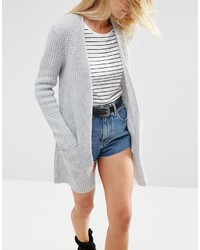 graue Strickjacke mit einer offenen Front von Asos