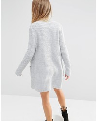 graue Strickjacke mit einer offenen Front von Asos