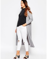 graue Strickjacke mit einer offenen Front von Asos