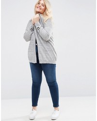 graue Strickjacke mit einer offenen Front von Asos