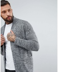 graue Strickjacke mit einer offenen Front von Bershka