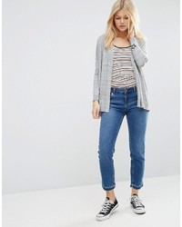 graue Strickjacke mit einer offenen Front von Asos