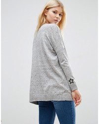 graue Strickjacke mit einer offenen Front von Asos