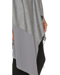 graue Strickjacke mit einer offenen Front von DKNY