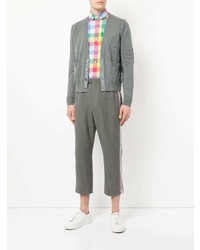 graue Strickjacke von Thom Browne