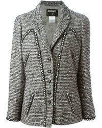 graue Tweed-Jacke von Chanel