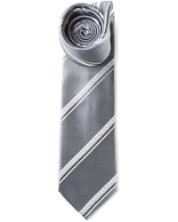 graue vertikal gestreifte Krawatte von Brioni