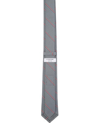 graue vertikal gestreifte Krawatte von Thom Browne