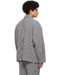 graue vertikal gestreifte Shirtjacke von Jieda