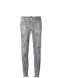 graue verzierte enge Jeans von Dsquared2
