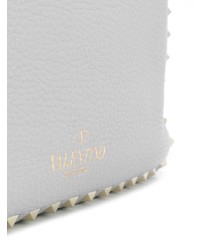 graue verzierte Leder Umhängetasche von Valentino