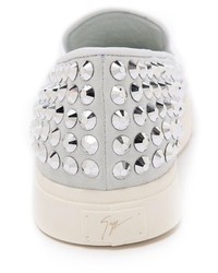 graue verzierte niedrige Sneakers von Giuseppe Zanotti