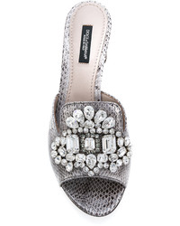 graue verzierte Sandalen von Dolce & Gabbana