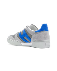 graue verzierte Wildleder niedrige Sneakers von Hogan