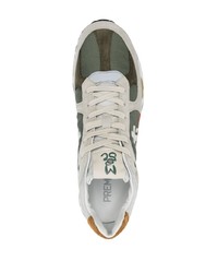 graue verzierte Wildleder niedrige Sneakers von Premiata