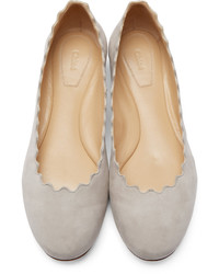 graue Wildleder Ballerinas von Chloé