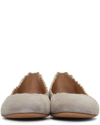 graue Wildleder Ballerinas von Chloé