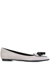 graue Wildleder Ballerinas von Tod's