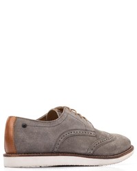 graue Wildleder Derby Schuhe von Base London